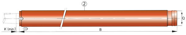 Труба дейдвудная стальная BS, диаметр - 50 мм длина - 1000 мм